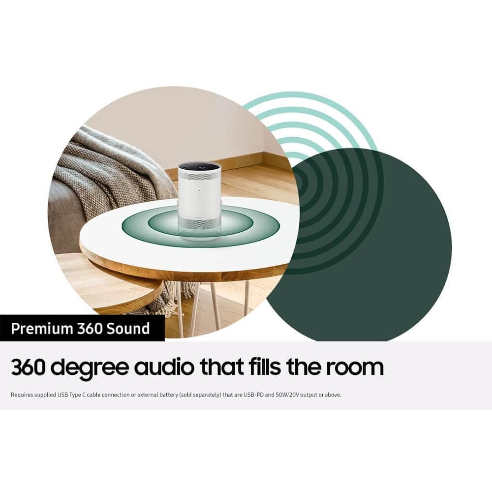 SAMSUNG 30" - 100" The Freestyle FHD HDR Smart Portable Projector for Indoor and Outdoor Home Theater, Big Screen Experience with Premium 360 Sound w/ Alexa Built-In (SP-LSP3BLAXZA) - CookCave