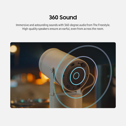 SAMSUNG 30” - 100” The Freestyle with Gaming Hub Smart Portable Projector, FHD, HDR, Big Screen Home Theater Experience, 360 Sound, SP-LFF3CLAXZA, 2023 Model (Renewed) - CookCave