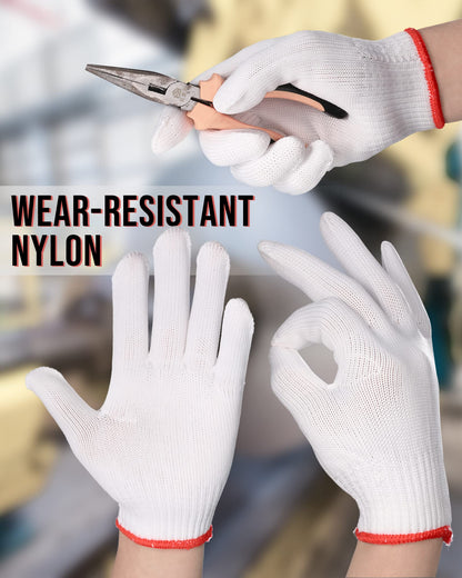 SATINIOR 36 Pairs Hand Work Gloves White Cotton Liners Safety Work BBQ Gloves Liners Men Women Cotton Hand Protection(Red Edging) - CookCave