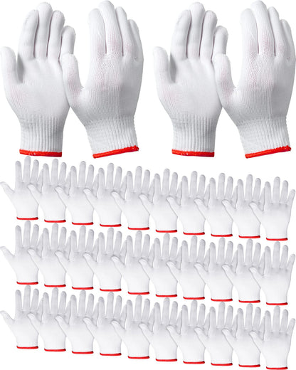 SATINIOR 36 Pairs Hand Work Gloves White Cotton Liners Safety Work BBQ Gloves Liners Men Women Cotton Hand Protection(Red Edging) - CookCave