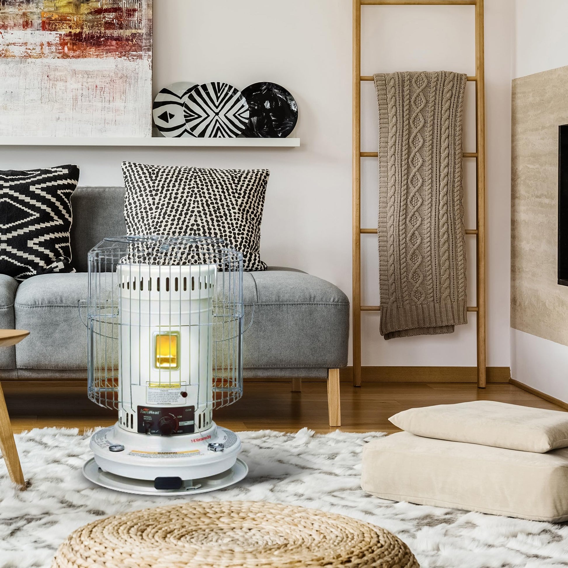 Sengoku Indoor & Outdoor Kerosene Heater, 23,500 BTU, Portable Use, White - CookCave