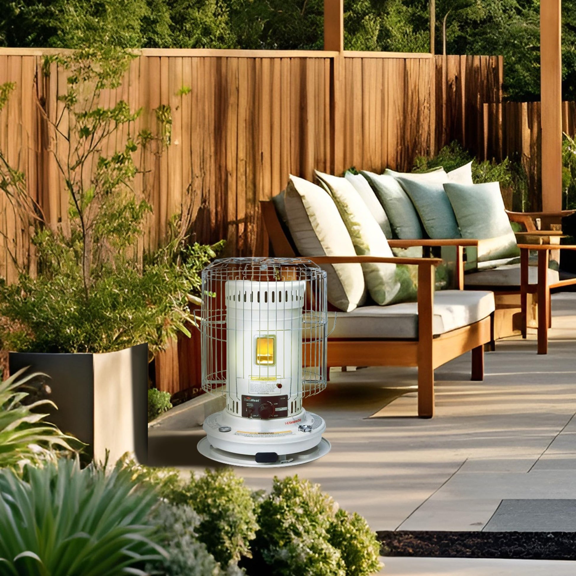 Sengoku Indoor & Outdoor Kerosene Heater, 23,500 BTU, Portable Use, White - CookCave