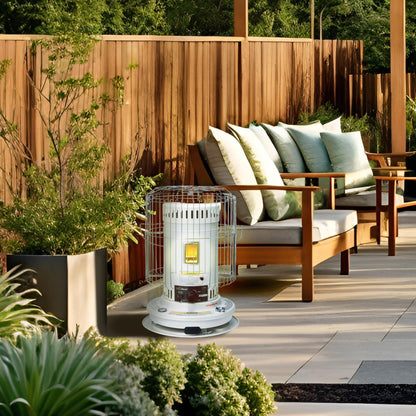 Sengoku Indoor & Outdoor Kerosene Heater, 23,500 BTU, Portable Use, White - CookCave