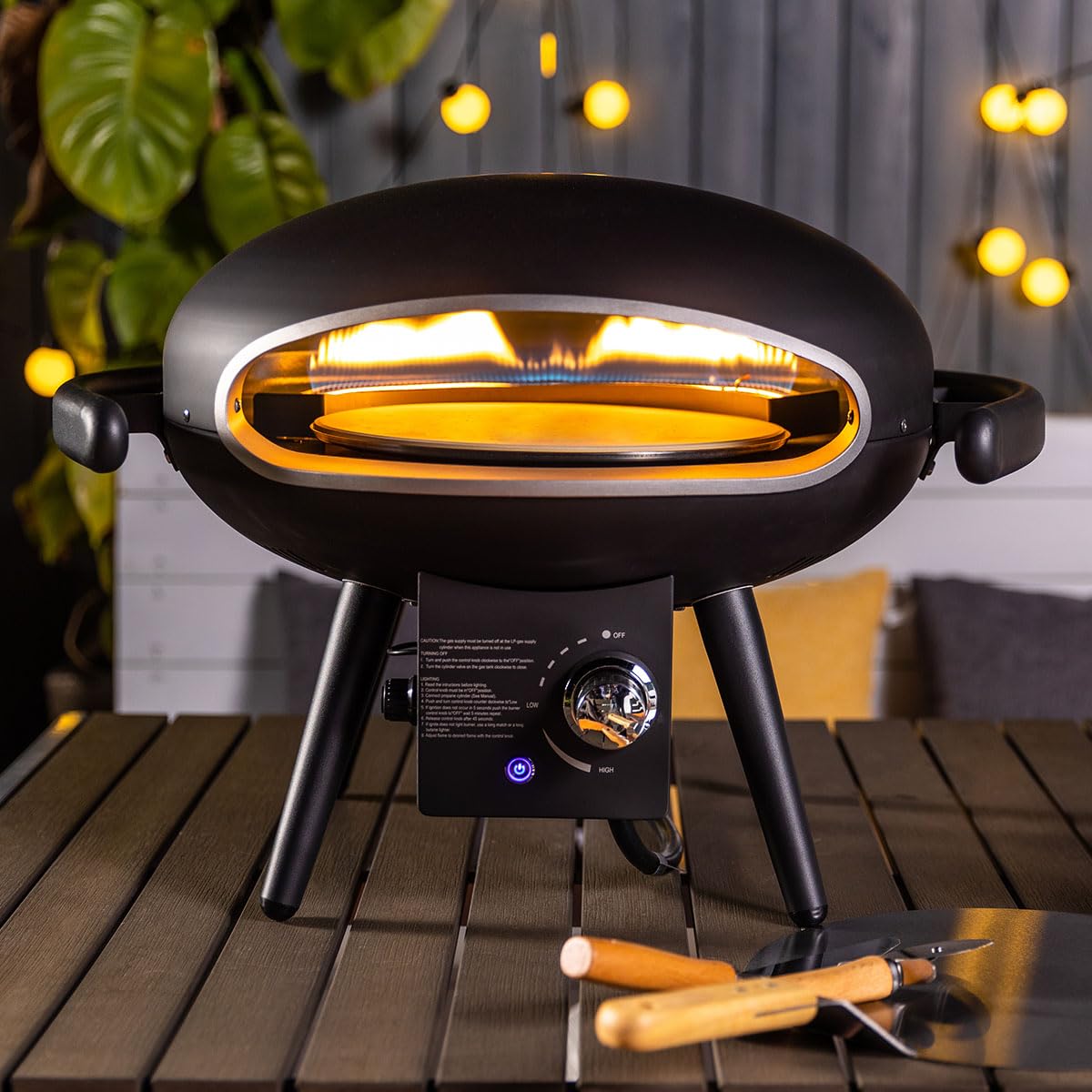 SENJOYS Rapid-Preheat 12inches Gas Pizza Oven with Auto-Rotation: Outdoor Cooking Perfection - CookCave