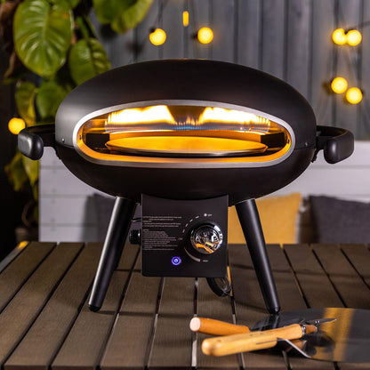 SENJOYS Rapid-Preheat 12inches Gas Pizza Oven with Auto-Rotation: Outdoor Cooking Perfection - CookCave
