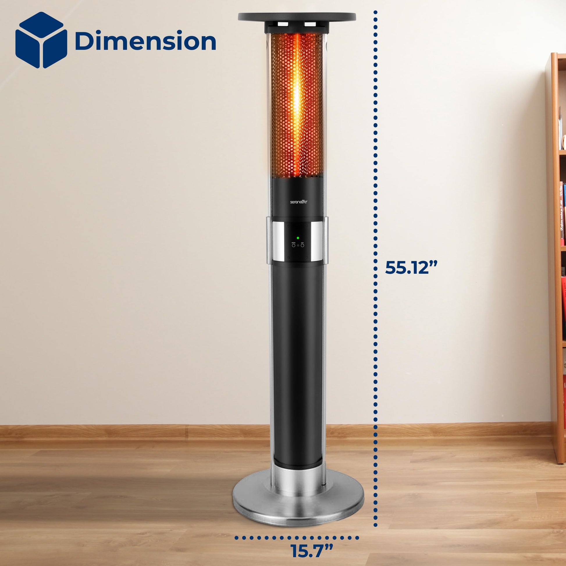 SereneLife Infrared Patio Heater, Electric Patio Heater for Indoor/Outdoor Use, Portable Tower Heater with Remote Control, 1500 W, for Restaurant, Patio, Backyard, Garage, Decks (Black) - CookCave