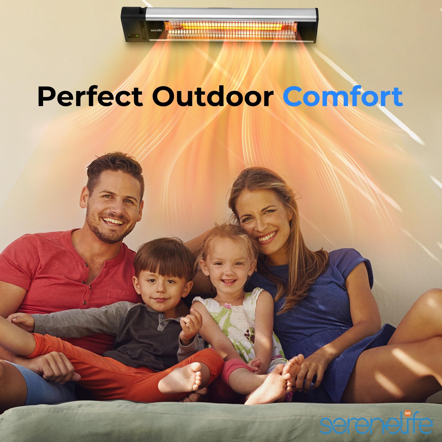 SereneLife Infrared Patio Heater, Wall-Mounted Electric Heater with Remote, 1500W, IP65 Approved, Odorless, Indoor/Outdoor for Patio, Restaurant, Backyard, Garage, Decks - CookCave