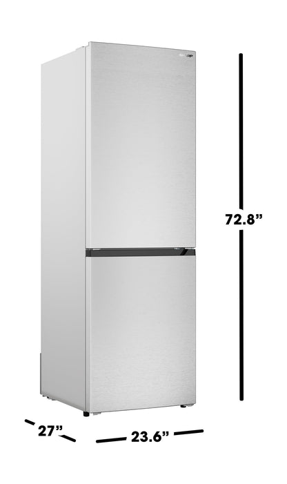 SHARP SJB1255GS Refrigerator with Bottom-Freezer, Counter-Depth, 24 Inch, 11.5 Cubic Foot, Stainless Steel - CookCave