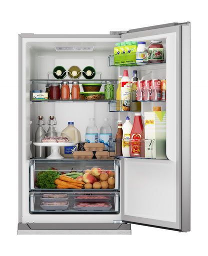 SHARP SJB1255GS Refrigerator with Bottom-Freezer, Counter-Depth, 24 Inch, 11.5 Cubic Foot, Stainless Steel - CookCave