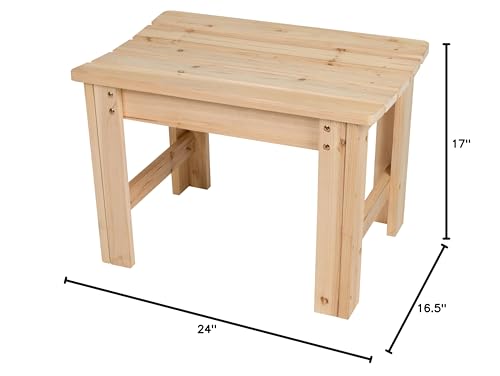 Shine Company Outdoor Wood Backless Patio Garden Bench, 2 Ft, Natural - CookCave