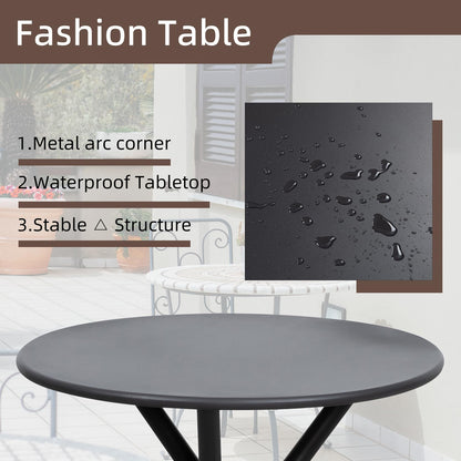 Shintenchi 3 Pieces Patio Bistro Sets, Outdoor Textilene Fabric Conversation Bistro Set, Textilene Fabric Front Porch Chairs Small Patio Furniture Set with Table for Lawn,Garden,Balcony (Black) - CookCave