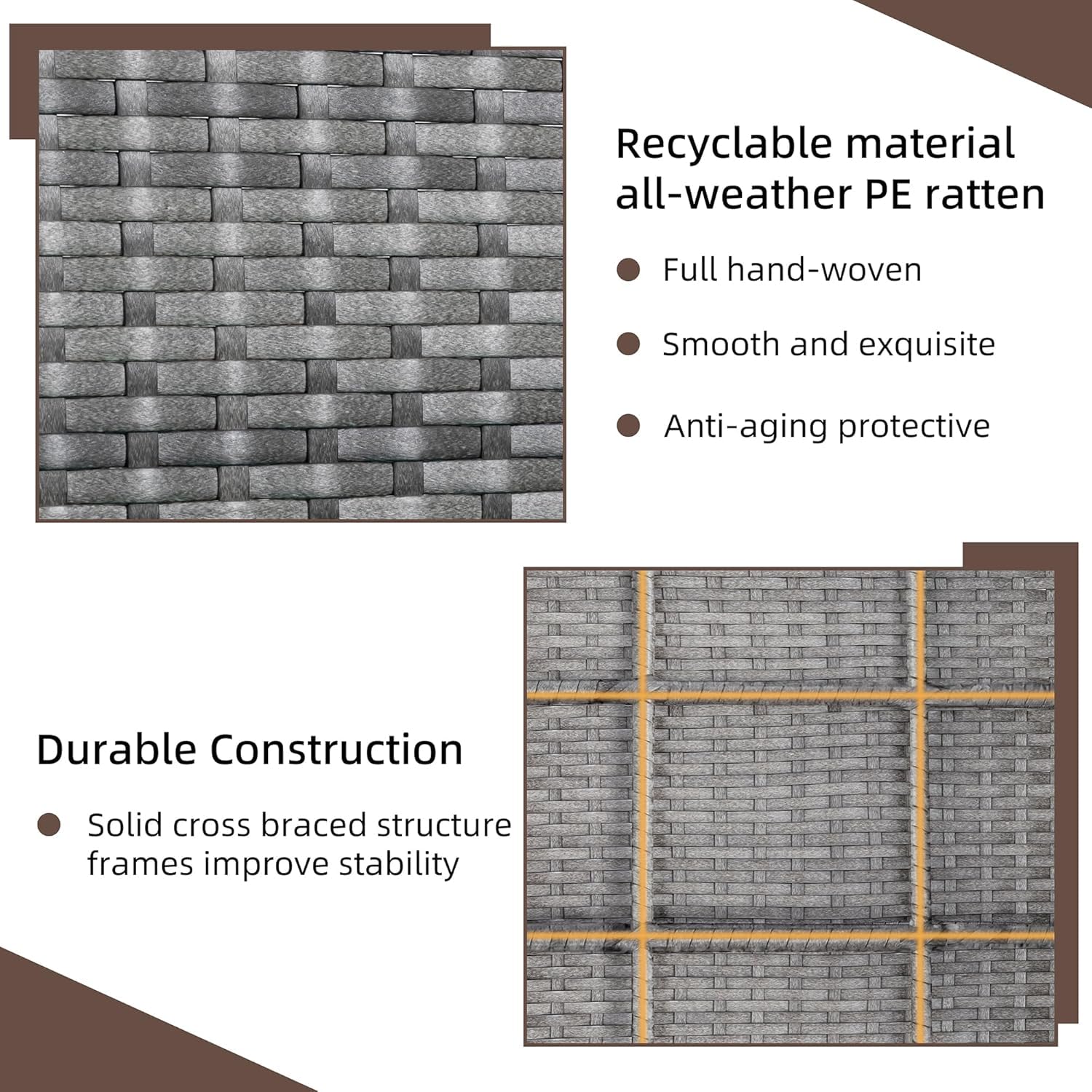 Shintenchi 4 Piece Patio Ratten Set Outdoor Furniture Set Wicker Conversation Set with Cushions and Tempered Glass Tabletop,Blue - CookCave