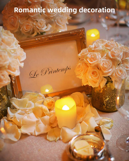 SHYMERY Flameless Votive Candles,Flameless Flickering Electric Fake Candle,24 Pack 200+Hour Battery Operated LED Tea Lights in Warm White for Wedding, Table, Halloween,Christmas Decorations 1.5"X1.7" - CookCave