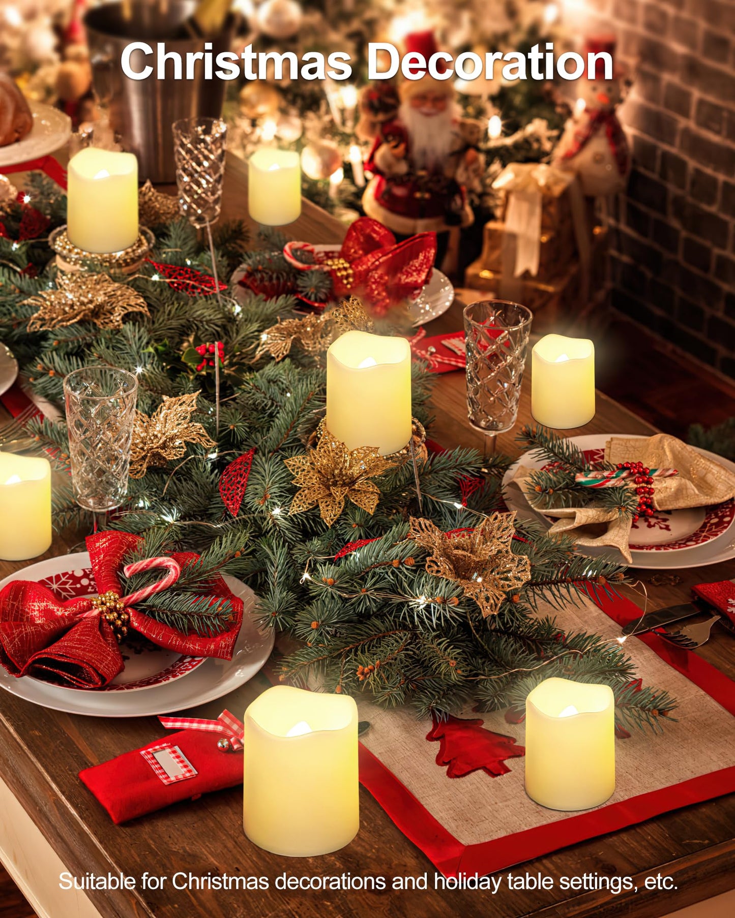 SHYMERY Flameless Votive Candles,Flameless Flickering Electric Fake Candle,24 Pack 200+Hour Battery Operated LED Tea Lights in Warm White for Wedding, Table, Halloween,Christmas Decorations 1.5"X1.7" - CookCave