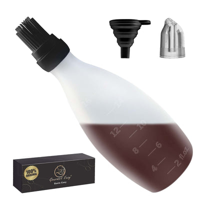 Silicone Pastry Brush, All-in-One Slicone Basting Brush with Sauce Bottle, Heat Resistant BBQ Accessories and Cooking Gadgets, BPA-Free Oil Dispenser for Cooking, Baking, Grilling(Black) - CookCave