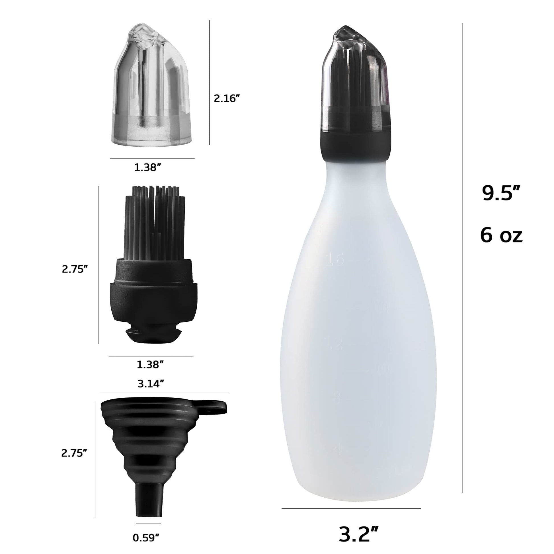 Silicone Pastry Brush, All-in-One Slicone Basting Brush with Sauce Bottle, Heat Resistant BBQ Accessories and Cooking Gadgets, BPA-Free Oil Dispenser for Cooking, Baking, Grilling(Black) - CookCave