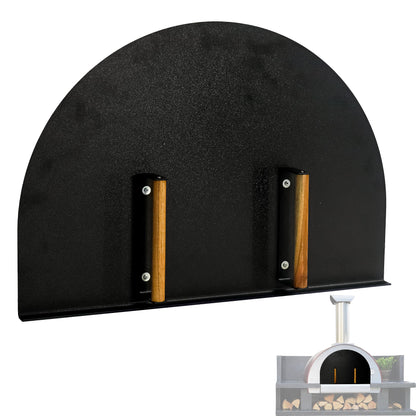 Simond Store Pizza Oven Door 27”(W) X 19.25”(H) Stainless Steel 304 Heavy-Duty Oven Door with Wooden Handle for Indoor & Outdoor Pizza Oven, Outdoor Pizza Oven Kit - CookCave