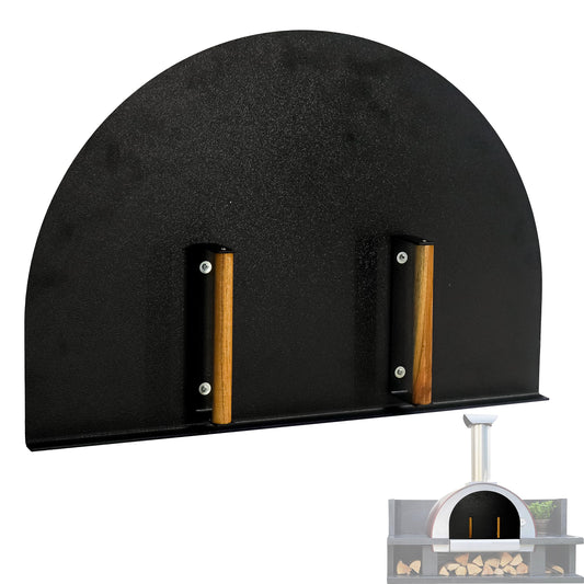 Simond Store Pizza Oven Door 27”(W) X 19.25”(H) Stainless Steel 304 Heavy-Duty Oven Door with Wooden Handle for Indoor & Outdoor Pizza Oven, Outdoor Pizza Oven Kit - CookCave