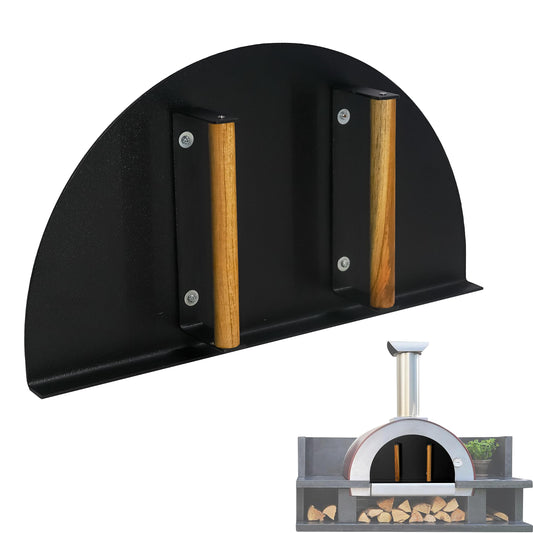 Simond Store Stainless Steel Heavy Duty Oven Door (20'L x 11'H) with Wooden Handle for Indoor & Outdoor Pizza Oven - CookCave