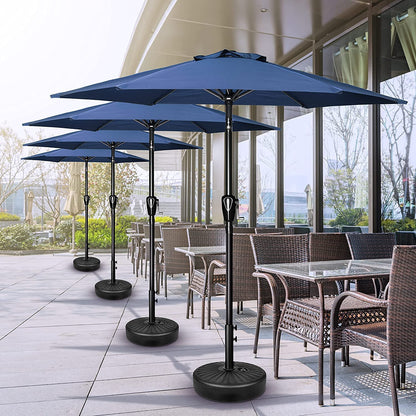 Simple Deluxe 7.5' Patio Umbrella Outdoor Table Market Yard Umbrella with Push Button Tilt/Crank, 6 Sturdy Ribs for Garden, Deck, Backyard, Pool, Blue - CookCave