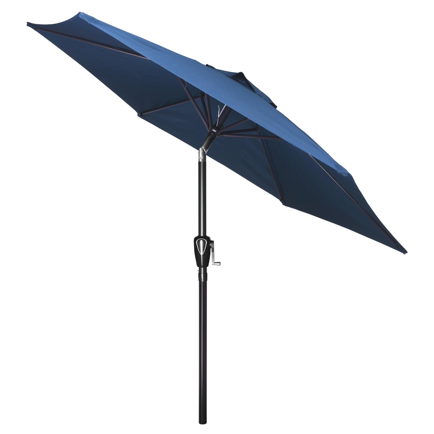 Simple Deluxe 7.5' Patio Umbrella Outdoor Table Market Yard Umbrella with Push Button Tilt/Crank, 6 Sturdy Ribs for Garden, Deck, Backyard, Pool, Blue - CookCave
