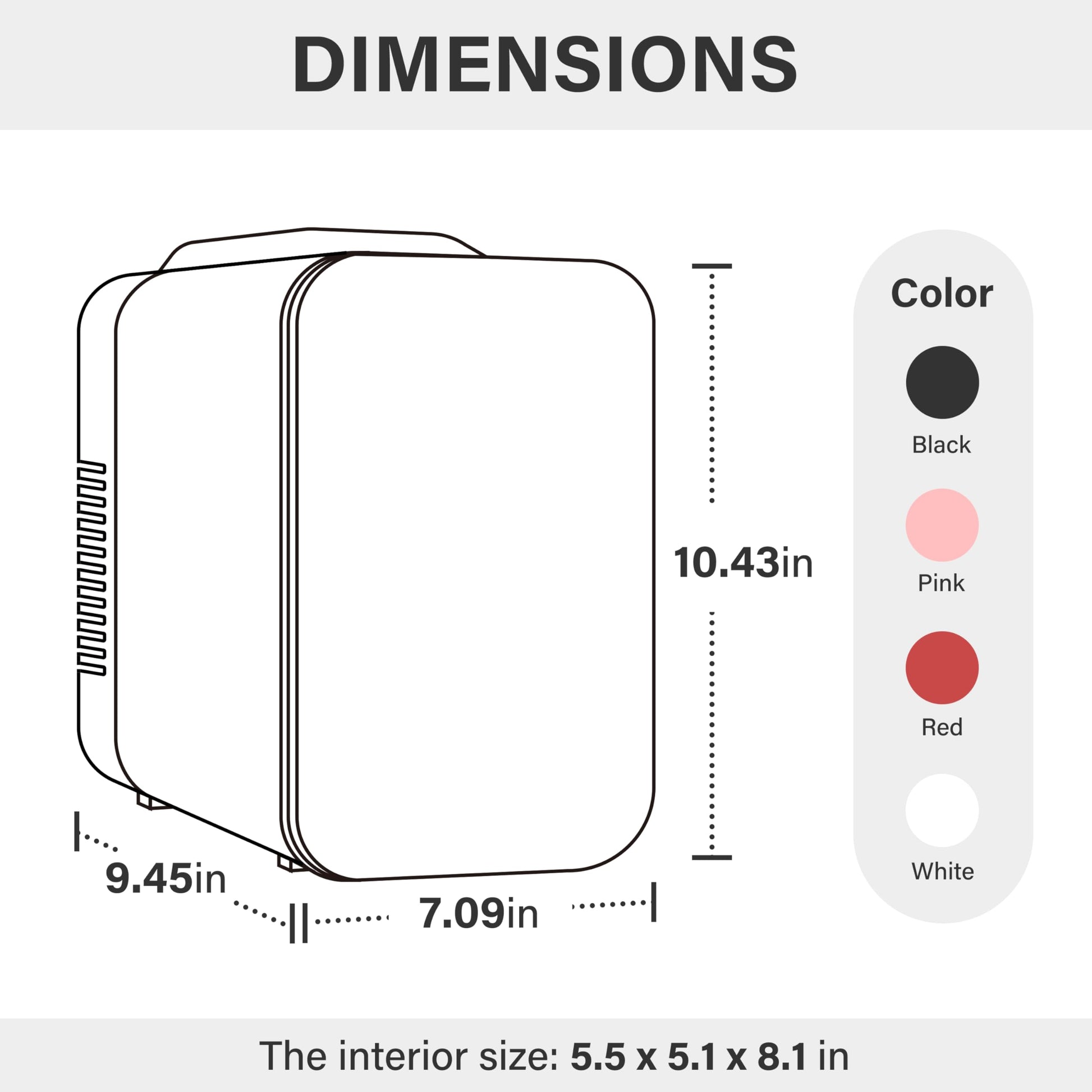 Simple Deluxe Mini Fridge, 4L/6 Can Portable Cooler & Warmer Freon-Free Small Refrigerator Provide Compact Storage for Skincare, Beverage, Food, Cosmetics, 4 L, Pink - CookCave