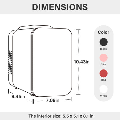 Simple Deluxe Mini Fridge, 4L/6 Can Portable Cooler & Warmer Freon-Free Small Refrigerator Provide Compact Storage for Skincare, Beverage, Food, Cosmetics, 4 L, Pink - CookCave