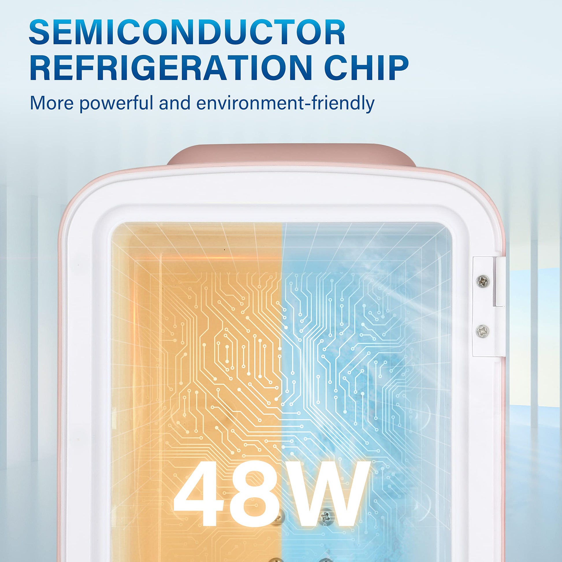 Simple Deluxe Mini Fridge, 4L/6 Can Portable Cooler & Warmer Freon-Free Small Refrigerator Provide Compact Storage for Skincare, Beverage, Food, Cosmetics, 4 L, Pink - CookCave