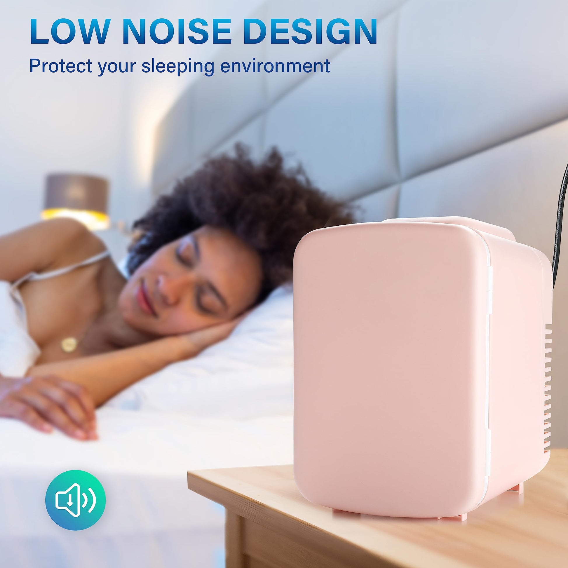 Simple Deluxe Mini Fridge, 4L/6 Can Portable Cooler & Warmer Freon-Free Small Refrigerator Provide Compact Storage for Skincare, Beverage, Food, Cosmetics, 4 L, Pink - CookCave