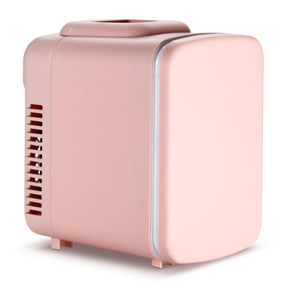 Simple Deluxe Mini Fridge, 4L/6 Can Portable Cooler & Warmer Freon-Free Small Refrigerator Provide Compact Storage for Skincare, Beverage, Food, Cosmetics, 4 L, Pink - CookCave