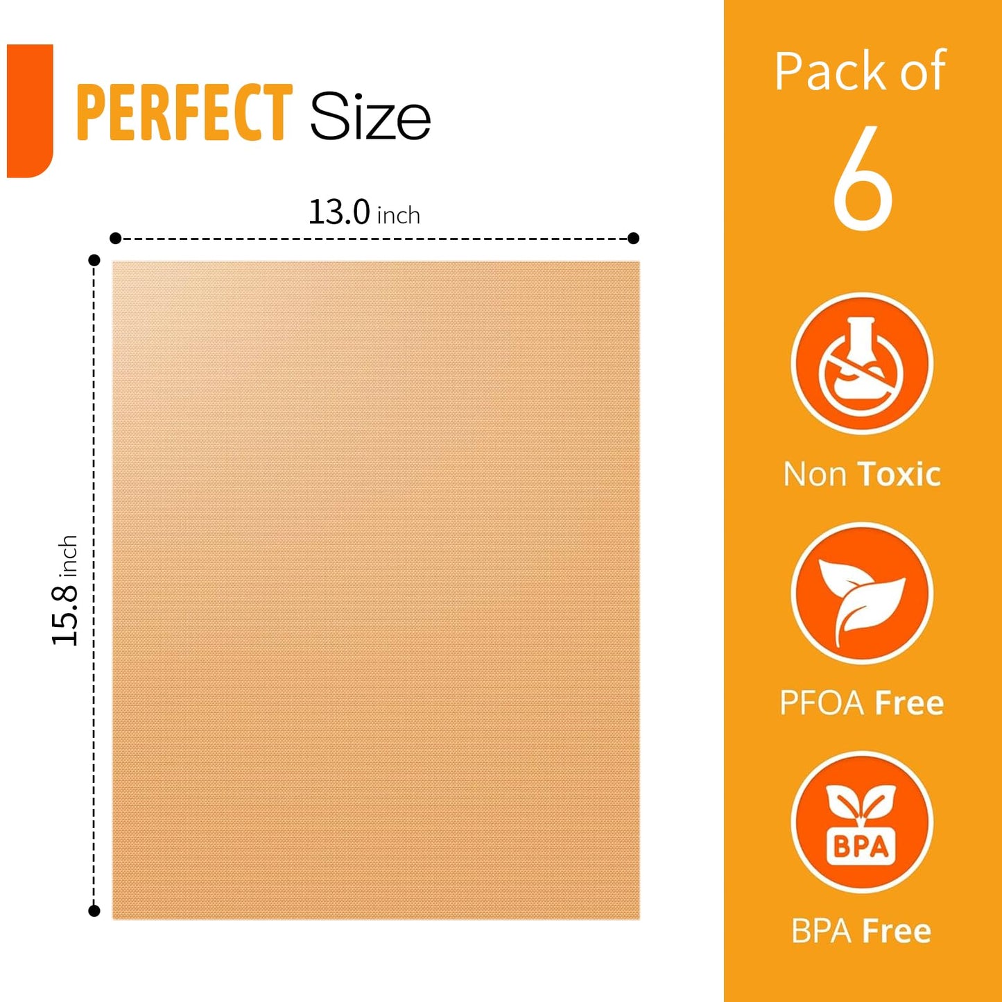 SKYBD Copper Grill Mats for Outdoor Grill（Set of 6), Nonstick & Easy to Clean BBQ Grilling Sheets, Reusable & Heavy Duty Mats Works on Outdoor Gas, Electric, Charcoal Grill - CookCave