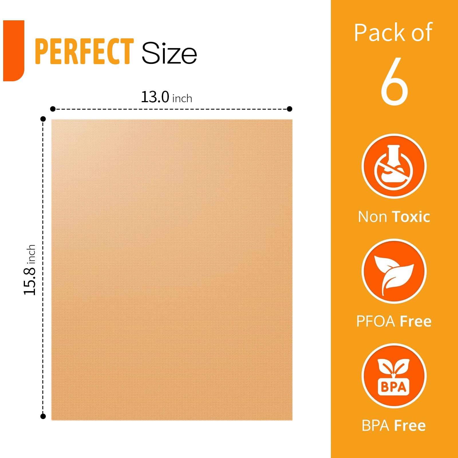 SKYBD Copper Grill Mats for Outdoor Grill（Set of 6), Nonstick & Easy to Clean BBQ Grilling Sheets, Reusable & Heavy Duty Mats Works on Outdoor Gas, Electric, Charcoal Grill - CookCave