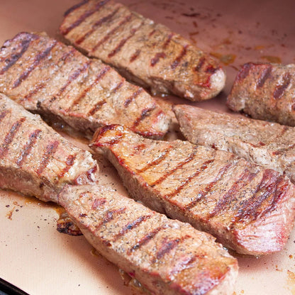 SKYBD Copper Grill Mats for Outdoor Grill（Set of 6), Nonstick & Easy to Clean BBQ Grilling Sheets, Reusable & Heavy Duty Mats Works on Outdoor Gas, Electric, Charcoal Grill - CookCave