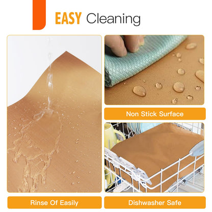 SKYBD Copper Grill Mats for Outdoor Grill（Set of 6), Nonstick & Easy to Clean BBQ Grilling Sheets, Reusable & Heavy Duty Mats Works on Outdoor Gas, Electric, Charcoal Grill - CookCave