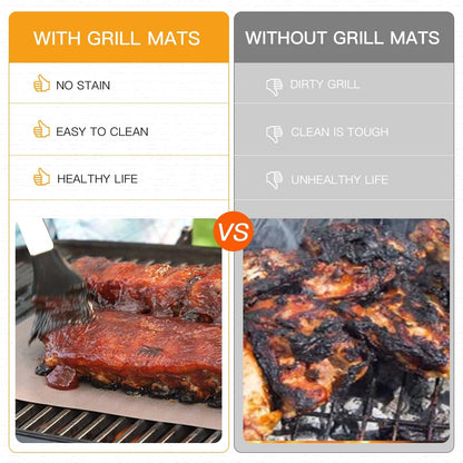 SKYBD Copper Grill Mats for Outdoor Grill（Set of 6), Nonstick & Easy to Clean BBQ Grilling Sheets, Reusable & Heavy Duty Mats Works on Outdoor Gas, Electric, Charcoal Grill - CookCave