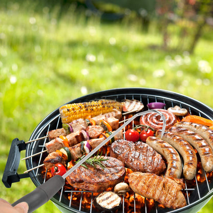 Skyflame 12-inch Food Flipper, Stainless Steel BBQ Meat Turner Hook for Turning Bacon Steak Meat Vegetables Sausage Fish and More - Replaces Grill Spatula Tongs & BBQ Fork - CookCave