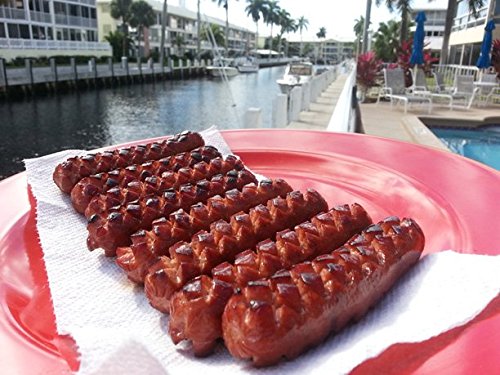 SLOTDOG - Hot Dog Slicing Tool - Stainless Steel Cutter Blades for Kitchen, Grilling, Tailgating, Camping and Backyard Outdoor BBQ - 10 inch - Red - CookCave