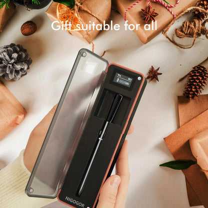 Smart Wireless Meat Thermometer with Thinnest Probe, Bluetooth Food Thermometer, Remote Tracking and Real-Time Readings from Apps, for iOS and Android, for BBQ, Grill, Smoker - CookCave