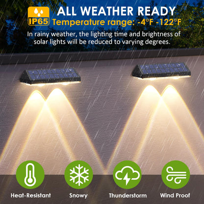 Solar Fence Lights Outdoor - 2700/4000/6000K 3 Mode, IP65 Waterproof Fence Solar Lights Outdoor, Fence Light Solar Powered for Outside, Backyard/Railing/Step/Patio/Wall and home improvement(8 pack) - CookCave