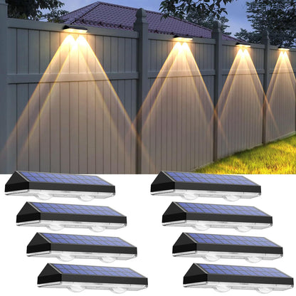 Solar Fence Lights Outdoor - 2700/4000/6000K 3 Mode, IP65 Waterproof Fence Solar Lights Outdoor, Fence Light Solar Powered for Outside, Backyard/Railing/Step/Patio/Wall and home improvement(8 pack) - CookCave