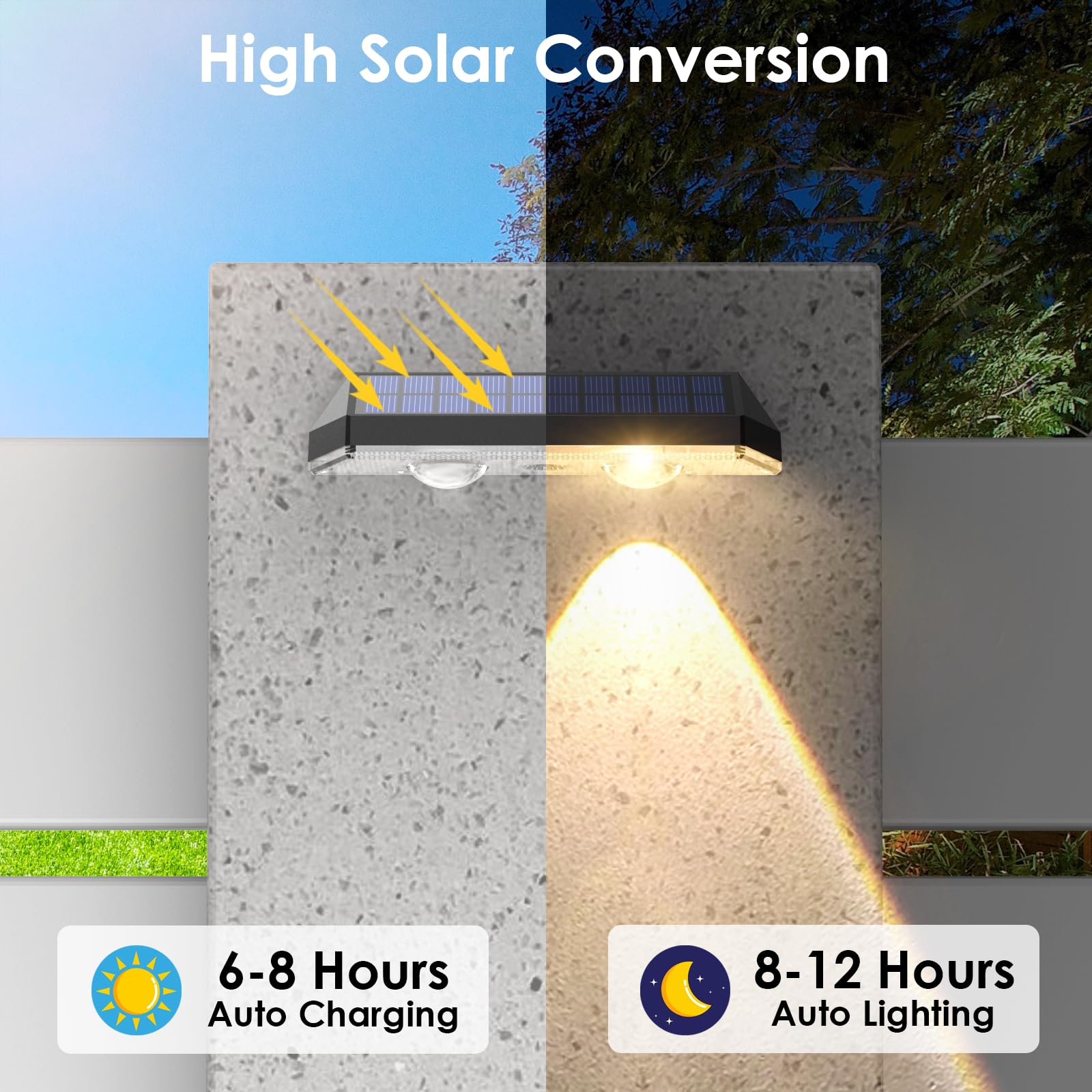 Solar Fence Lights Outdoor - 2700/4000/6000K 3 Mode, IP65 Waterproof Fence Solar Lights Outdoor, Fence Light Solar Powered for Outside, Backyard/Railing/Step/Patio/Wall and home improvement(8 pack) - CookCave