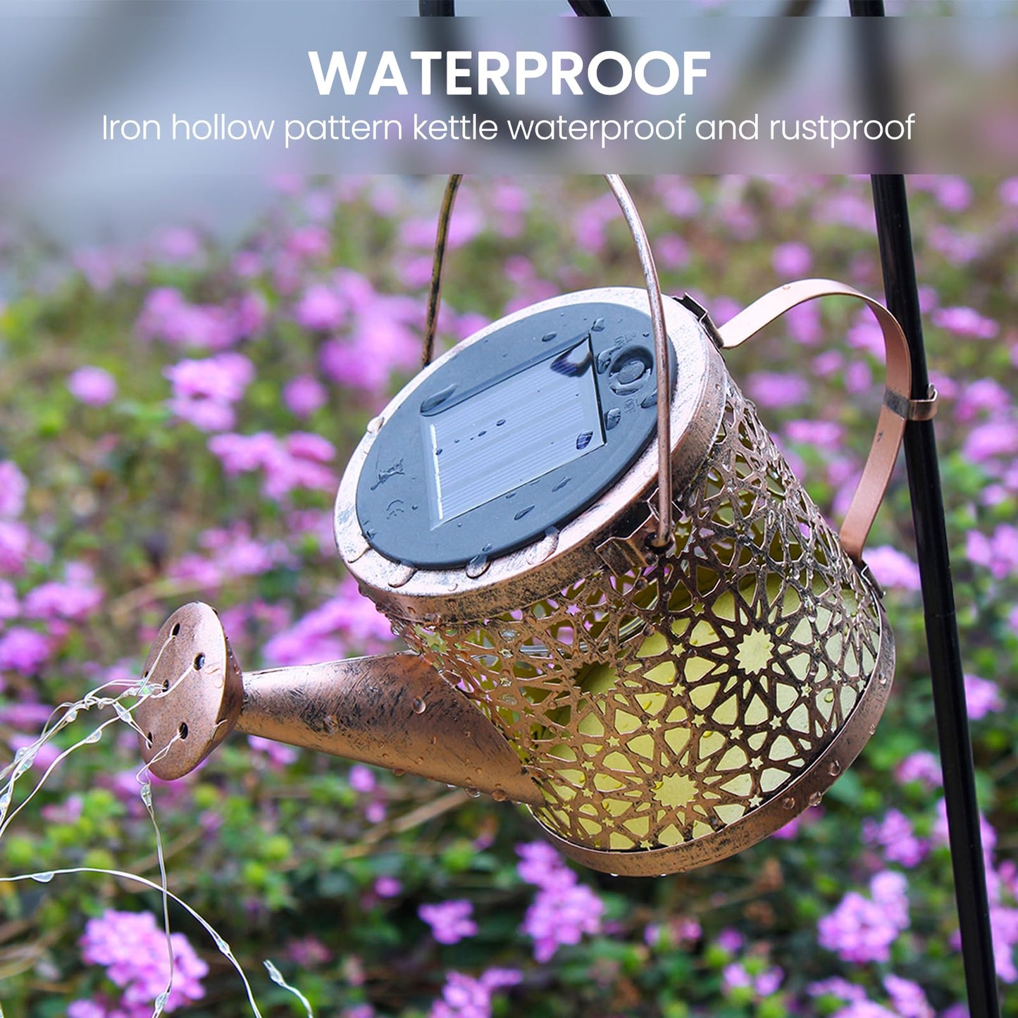 Solar Lights Outdoor Decorative, Metal Solar Watering Can Lights Waterproof, Small Hanging Garden Decor Yard Lights Outside Patio Lawn, Gifts for Mom Grandma Women Birthday(Warm White) - CookCave