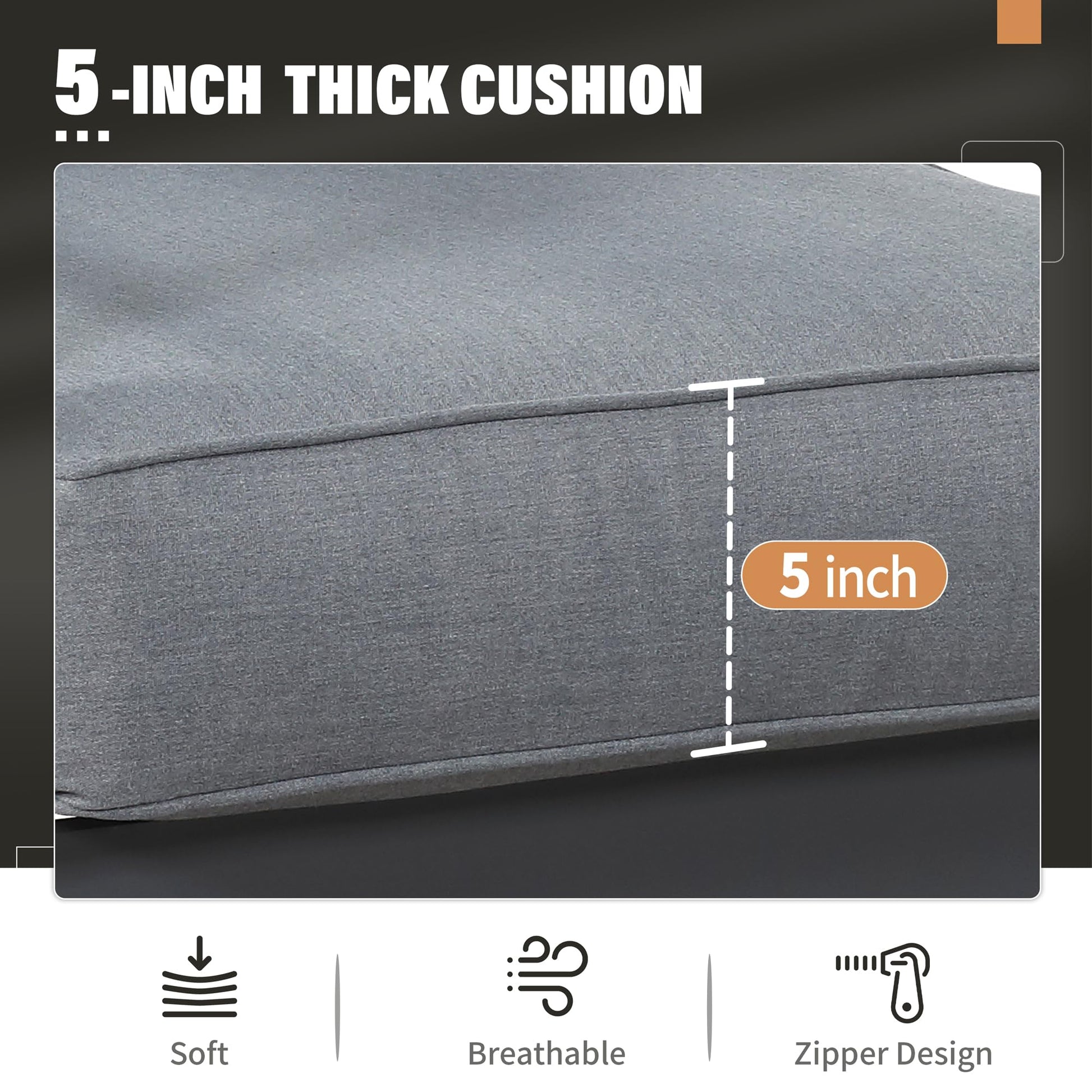 Solaste Outdoor Couch Aluminum Patio Furniture Sofa, 3-Seat All-Weather Metal Outdoor Patio Furniture with Cushions,Dark Grey - CookCave