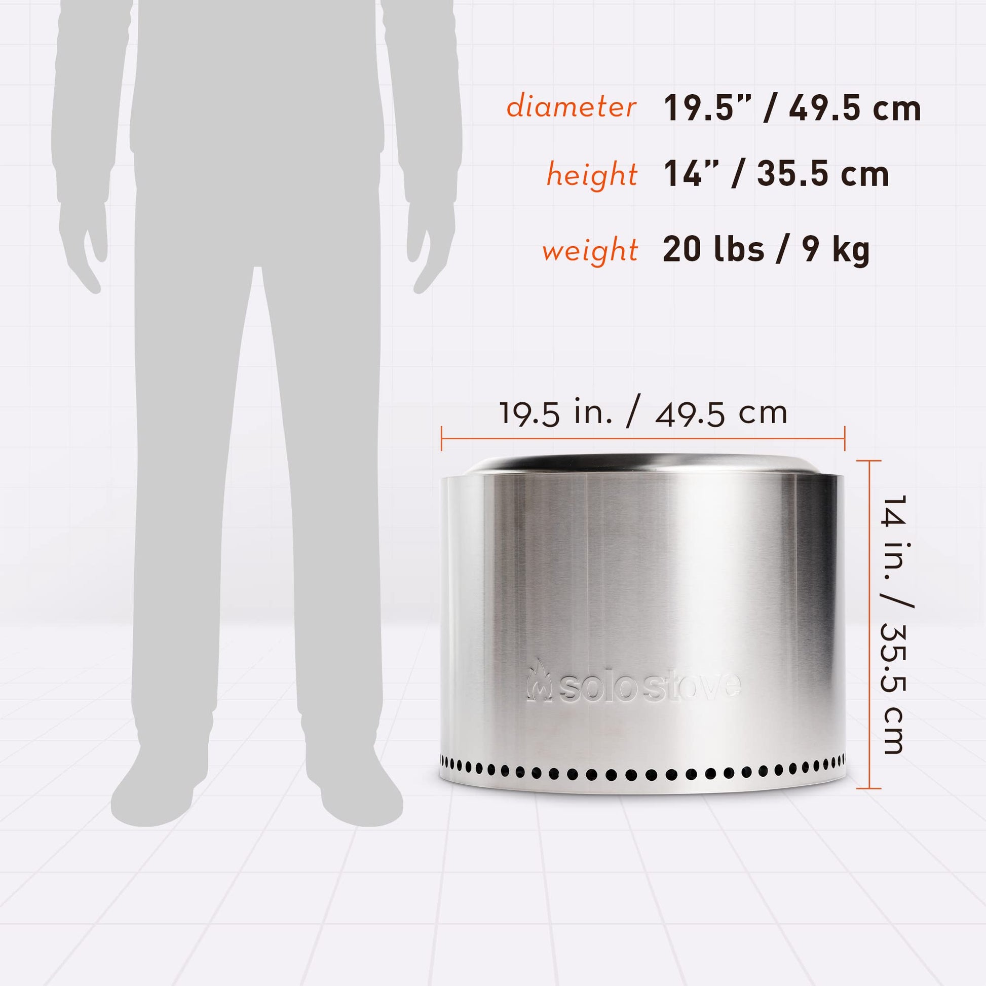 Solo Stove Bonfire 2.0 - 19.5 Inch Smokeless Fire Pit with Removable Ash Pan - Portable Outdoor Fire Pit - Stainless Steel - Wood Burning Lightweight Fireplace, Ideal for 4-6 People, 20 lbs - CookCave