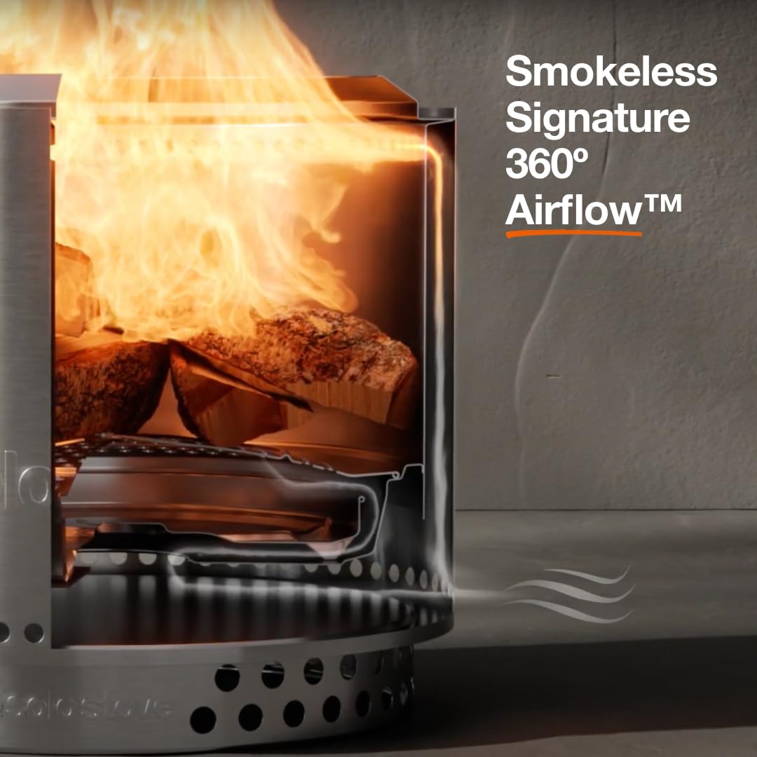 Solo Stove Yukon 2.0, 27 Inch Smokeless Fire Pit with Removable Ash Pan - Wood Burning Portable Stainless Steel Outdoor Fireplace, Stainless Steel, Ideal for 6 or More People, 38 lbs, Water - CookCave