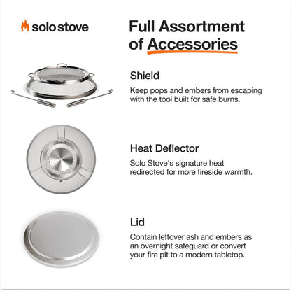 Solo Stove Yukon 2.0, 27 Inch Smokeless Fire Pit with Removable Ash Pan - Wood Burning Portable Stainless Steel Outdoor Fireplace, Stainless Steel, Ideal for 6 or More People, 38 lbs, Water - CookCave