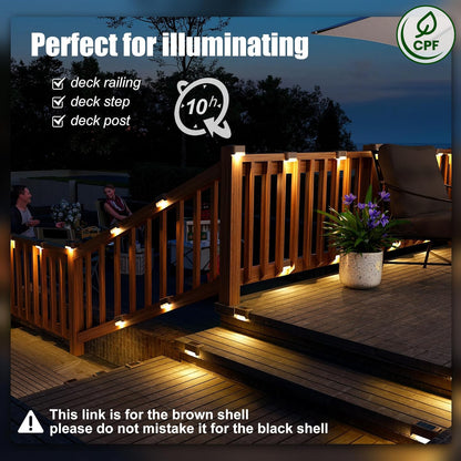 SOLPEX Solar Deck Lights Outdoor 16 Pack, Solar Step Lights Waterproof Led Solar lights for Outdoor Stairs, Step , Fence, Yard, Patio, and Pathway(Warm White) - CookCave