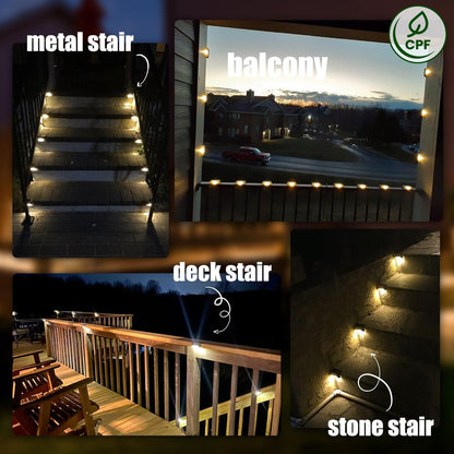 SOLPEX Solar Deck Lights Outdoor 16 Pack, Solar Step Lights Waterproof Led Solar lights for Outdoor Stairs, Step , Fence, Yard, Patio, and Pathway(Warm White) - CookCave
