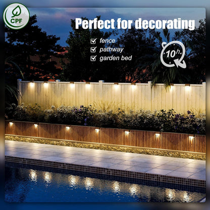 SOLPEX Solar Deck Lights Outdoor 16 Pack, Solar Step Lights Waterproof Led Solar lights for Outdoor Stairs, Step , Fence, Yard, Patio, and Pathway(Warm White) - CookCave
