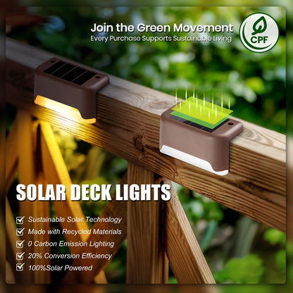 SOLPEX Solar Deck Lights Outdoor 16 Pack, Solar Step Lights Waterproof Led Solar lights for Outdoor Stairs, Step , Fence, Yard, Patio, and Pathway(Warm White) - CookCave